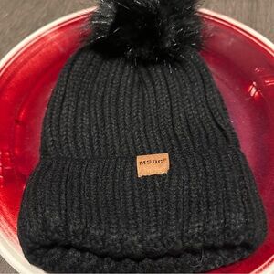 Brand New MSDC Women’s Knit Black Beanie featuring a Playful Pom-Pom